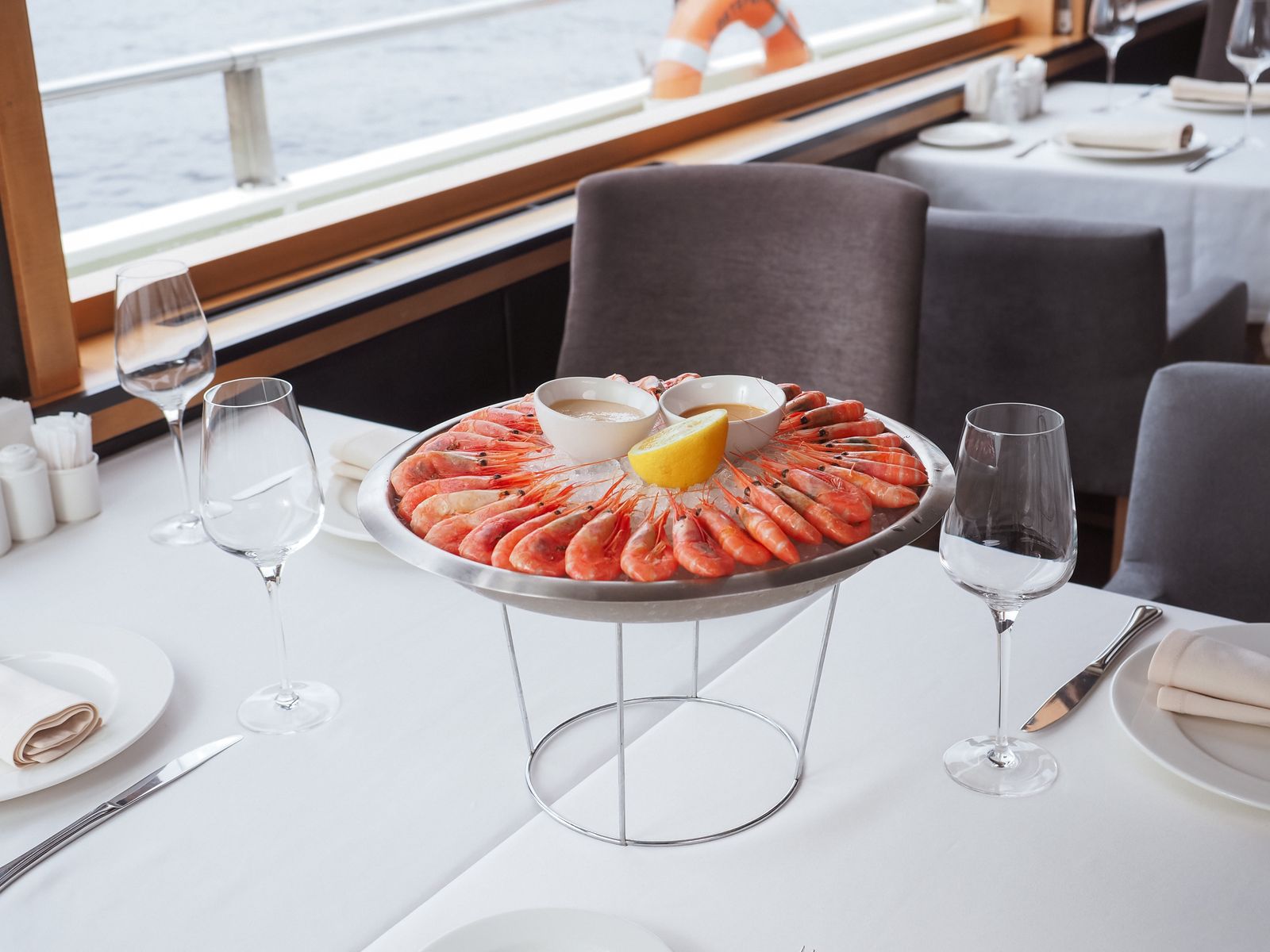 Illustrative seafood meal